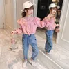 BAMBONDAMENTO BAMBIO BLOFFIO + CUORE Jeans Girls Abiti per la primavera Abbigliamento per bambini Autunno 6 8 10 12 14 210527