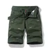 Zomer mannen effen kleur borduurwerk patroon lading shorts katoen strand casual bermuda overalls zak decoratie 210716