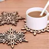 Kerstmis Sneeuwvlokken Houten Cup Mat Kerstversiering Diner Party Dish Lade Pad voor Home Decor 6 Stijl KKB2707