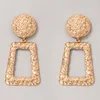 Baumeln Kronleuchter Neue Trendy Big Gold Quadratischen Tropfen Ohrringe für Frauen Charms Aushöhlen Geometrie Legierung Metall Partei Schmuck