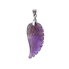 Sevenstone Örhängen Halsband Keychain Smycken Set Skuren Ädelsten Kristall Healing Reiki Chakra Charm Angel Wing Pendant Halsband