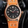 41mm Ranger Watchs M79910-0012 79910 черный циферблат азиатский 2813 автоматические мужские часы роза золотой чехол коричневый кожаный ремешок Hello_Watch HWTD 8 стиль