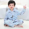 Autumn Winter Children's Flannel Lapel Cardigan Pajamas Baby Thickened Teen Big Boys Christmas Pyjamas for Girls Boy Kid 210915