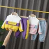 Mode höst baby kläder för tjejer barn bomull jacka byxor 2st / set boys casual kostym spädbarn kläder barn tracksuits 211025
