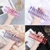 Amovible Imperméable Faux Ongles pour Femmes Filles 24 Pcs Métal Couleur DIY Faux Ongles Accessoires Manucure Outils