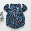 Babymeisje korte mouw rose bloemen rompertjes geboren zomer kinderen baby kleding jumpsuits 210429