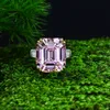 Emerald Cut 10ct Diamante Promessa Anel 100% Real 925 Esterlina Prata Noivado Casamento Anéis de Casamento para Mulheres Bridal Party Jóias