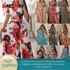 Bohemian Floral Print Boho Langarm Maxi Kleider für Frauen Schlanke Taille Herbst Frühling Casual Kleid Elegante Party Vestido Robe 210428