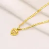 22K Solid Fine Gold Finish Heart Cross Pendant Italian Figaro Link Kedja Halsband 24 "3 mm Kvinnor