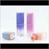 Butelki Pakowanie Office School Business Industrial Dostawa Dostawa 2021 5 ml Kwadratowy Pusty Lip Gloss Tube Gradient Plastic Elegant Lipstick