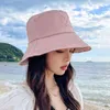 2022 moda grandes aleros letra de amor estampado cubo sombrero verano sol gorras para mujeres pescador sombrero para el sol G220311