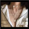 Necklaces & Pendants Drop Delivery 2021 Charms Coins Statement Choker Trendy Multi Layered Chain Gold Sier Jesus Big Cross Pendant Necklace W