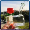 Mini bonga tytoniu rury wodne palenie fajki wodnej rury małej kostki bubblery14mm męski wspólny kanibal kwiat szklane miski