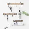 Key Hanger Creative Cute Star Moon Cloud Shape Home Decorative Wall Hooks Space Saving Wooden Hat Handbag Storage Rack Holder 210609