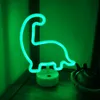 US test LED Parrot Dinosaur Lights Neon Signs With Base Night Light USBBattery Christmas Lighting9600886