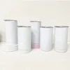 Sublimatie rechte tuimelaars 12oz magere tumbler roestvrij staal wijnbeker vacuüm geïsoleerde fles blanco diy festival cadeau