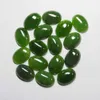 2 sztuk / Alot Oval 18 * 13mm 10 Carats Flatback Cabochon Loose Gemstone Natural Green Jade Rosyjski Jasper Kamień do pierścienia H1015