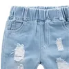 Fashion Children Rasgado Meninas Denim Calças Para Adolescentes Meninos Meninos Jeans Crianças Roupas 2610 Q2