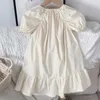 Dress Summer Solid Color Frilly Princess Party Kid Clothing For Girls Children's es 210528