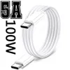 100W 5A 60W 3A 빠른 빠른 충전 듀얼 USB C 유형 C PD Cable Cable Cables Samsung Galaxy S22 S23 Huawei LG Android Phone