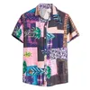 Мужская рубашка хлопчатобумажная и льняная летняя топы с коротким рукавом повседневная напечатанная гавайская блузка пляж носить Камиза Мулькалина мужские рубашки