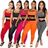 Mulheres Jogger Suit Would Weless Roupas Sem Mangas Yoga Suits Sexy Tank Top + Leggings Dois Parte Set Plus Size 2XL Sportswear Casual Fitness Clothing 5571