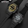 SANDA Fashion Outdoor Sport Orologi da uomo Impermeabile LED Orologio militare digitale per uomo Orologio da polso Orologio Relogio Masculino 2106 G1022