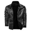 Vinter Mäns Jacka Fur Leather Suede Coat Man Retro Tjockerad Läder Bomber Jacka Män Märke Biker Jacka Man AF819 211111