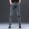 2020 neue männer Elastische Jeans Mode Dünne Dünne Jeans Casual Hosen Hosen Jean Männlich Grau 28-36 Distressed jeans X0621