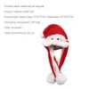 Julhattar Flytta öron Söt hjorthatt Airbag Santa Claus Present Barn Plush Toy Xmas LED Light Cap