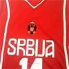 Nikivip European Servië Nikola 14 Basketball jersey heren borduursels van topkwaliteit shirts sport e team rode maat s-2xl vintage