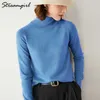 Turtleneck Sweaters For Women Autumn Winter Women's Jumper Knitted Pink Top Black Cashmere Sweater Women Turtleneck Pullovers 210805