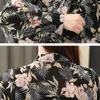 Blusas herfst Koreaanse stijl elegante lange mouw dames blouse cardigan lantaarn strikje print office lady shirt 10675 210521