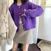H.SA Ropa Mujer Kvinnor Sweater Cardigans Button Up Twisted Jacket Loose Crop Top Kvinna Knit Coat 210417