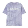 IEFB Mans Wear Summer Tie Dye Design Letter Printed T-shirt Men's Trend Loose Couple Short Sleeve Purple Tee Top 9Y7153 210524