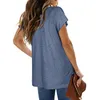 Verão Camiseta Meninas Sólidas Manga Curta Tees Side-Slit Moda Lazer Simples All-Match Oversize Womens Tshirt 2022 Mulheres