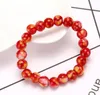 8mm colored glass bracelets imitation agate women wear stretch bracelet advertising promotion small gifts random mix color