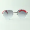 Utsökta klassiska solglasögon 3524027 med naturliga röda trätempelglas, storlek: 18-135 mm