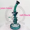 Zlewka Bong Hookahs Tornado Recycler Glass Water Bongs 14 mm Bowl Cołd mocny platforma dab