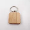 60pcs Blank Square Wooden Keychain Diy Key Tag Gift H0915