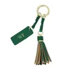 Porte-clés en cuir véritable personnalisé gratuit Designer Tassel Fashion Car Luxury Unisex Keychain Bag Wallet