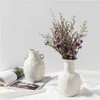 Vaso de flor de cerâmica branco Vegetariano Flor Pot Art Nordic Vasos para flores Casa Decoração Ornaments Casamento Crafts presentes 210623