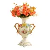 Vaso de cer￢mica europeia vintage s￪nior vaso de porcelana de marfim banhado a ouro para o corredor da sala Decora￧￣o de presente de casamento de casamento1758567