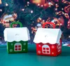 크리스마스 선물 포장 상자 어린이 사탕 패키지 상자 크리스마스 파티 장식 하우스 모양의 휴대용 스토리지 주최자 도매