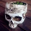 3 Types Resin Gothic Skull Head Design Flower Pot skull model Planter Container Home Bar Garden Ornament Decor Scare Crafts Gift 210401