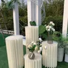 White Wedding Decoration Paper Folding Cylinder Pedestal Rack Pillars For Party Backdrops Walkway Cake Table Stand Columns 4Pcs