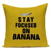 Cushion Decorative Pillow Decorative Throw Pillows Case Banana Letter Animals Birds Polyester Yellow Geometric Sofa Home Living Ro303H