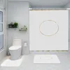 8 färger tryckta anti peeping dusch gardiner badrum fyra stycken uppsättning hem icke-slip badmattor