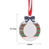 Sublimation Blank Metal Christmas Decorations Heat Transfer Santa Claus Pendant DIY Christmas Tree Ornament Writable Gifts T2I52402