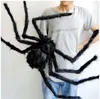Zapasy imprezowe Dekoracja Halloween Big Black Spider Haunted House Prop wewnętrzny Outdoor Giant 3 Rozmiar 30cm50cm70cm2739811